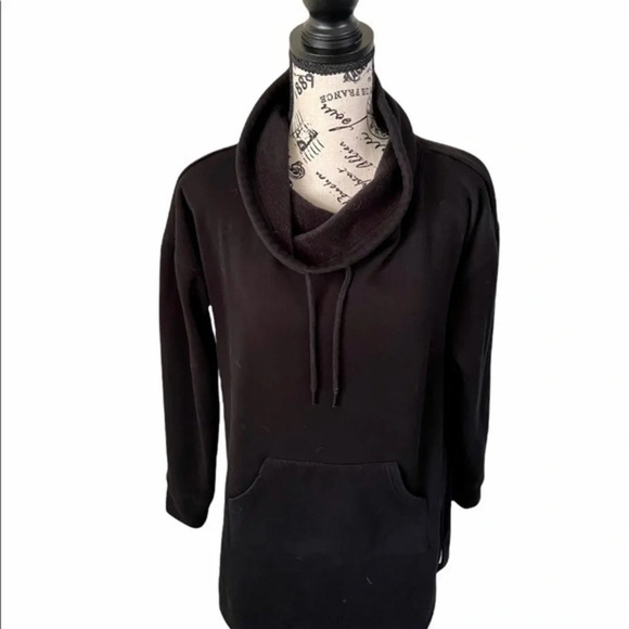 Tahari Black Long Sleeve Mock Neck Sweater Dress Women’s XS Pullover Mini Goth - Picture 3 of 12